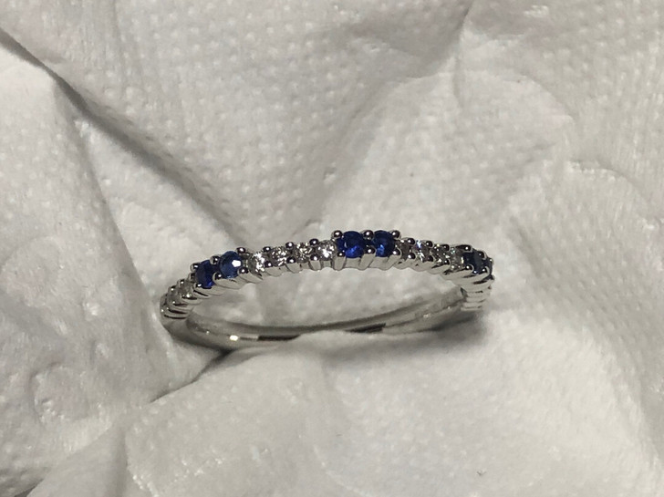 ENZO品牌18k蓝宝石钻石戒指，13号，...