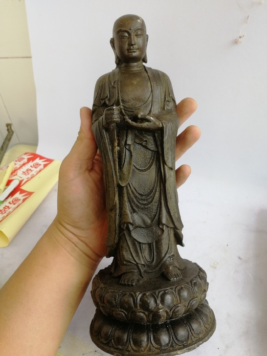 老铜佛像 师傅和尚像 高28厘米左右，重2...
