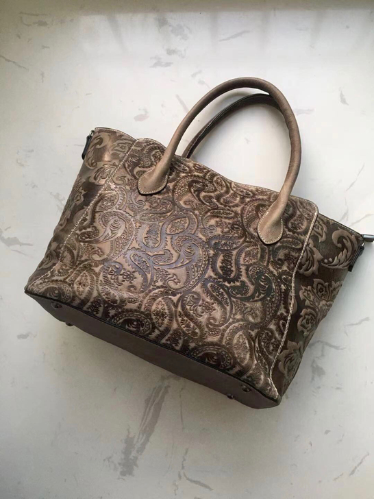 时尚真皮疯马皮女包 女士大号饺子包手提包 ...