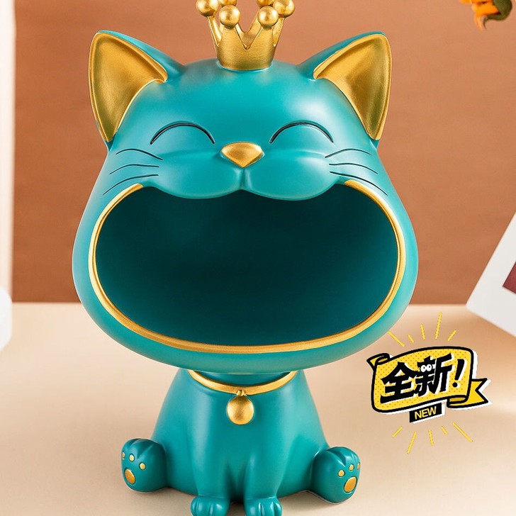 全新创意招财猫收纳摆件玄关钥匙收纳客厅家居...