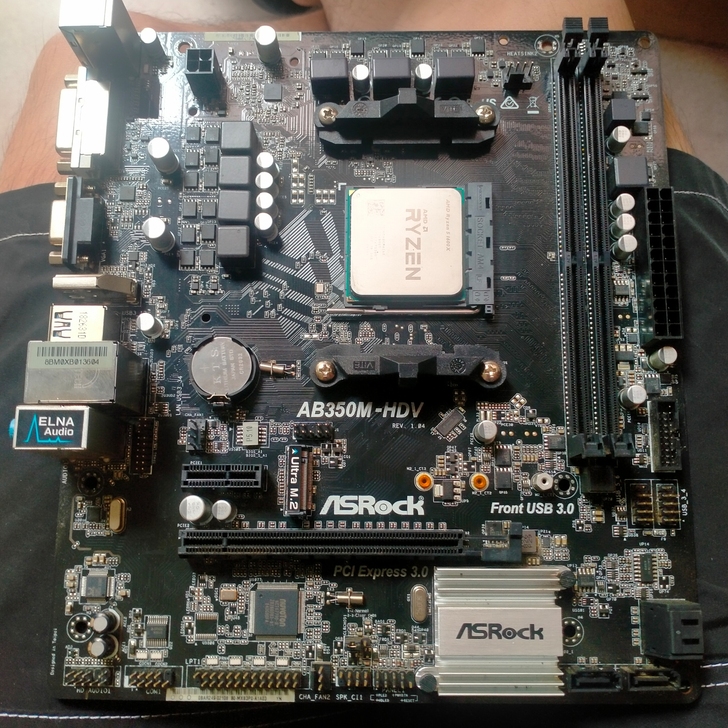 华擎AB350M-HDV主板集成9.5新,...