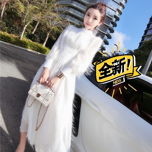礼服裙2019秋冬季新款韩版修身显瘦长袖流...