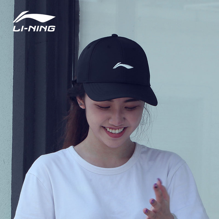 李宁夏季新款运动帽白色黑色帽子女网球棒球帽...