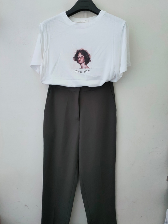 烟灰色西裤女，9.9新包邮。S小码，95斤...
