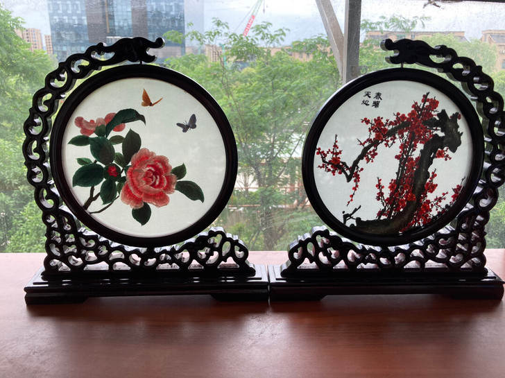 刺绣画，床头摆件