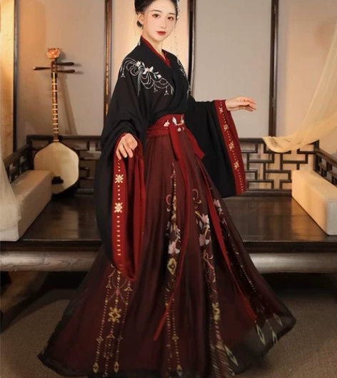 云芳晴交领齐腰襦裙魏晋风正品原创春夏季套装...