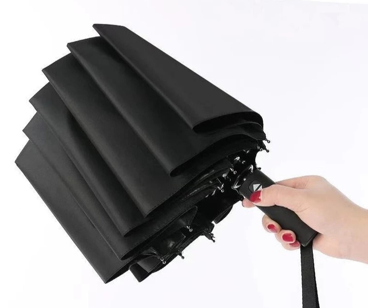 十二股带黑胶阴晴两用自动 雨伞 。