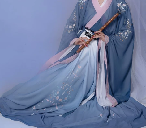 柒邑汉服女正品原创魏晋风【秋词】交领大袖齐...