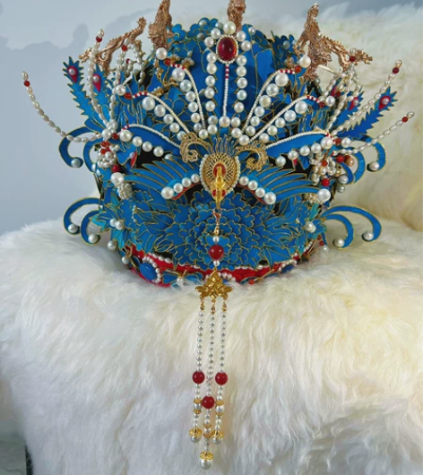 全鹅毛仿点翠 头冠 凤冠 翟冠 全铜胎底 ...