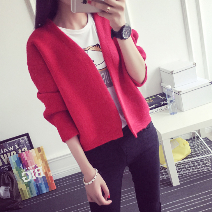 开衫女秋冬装学生毛衣新款韩版女上衣针织衫女...