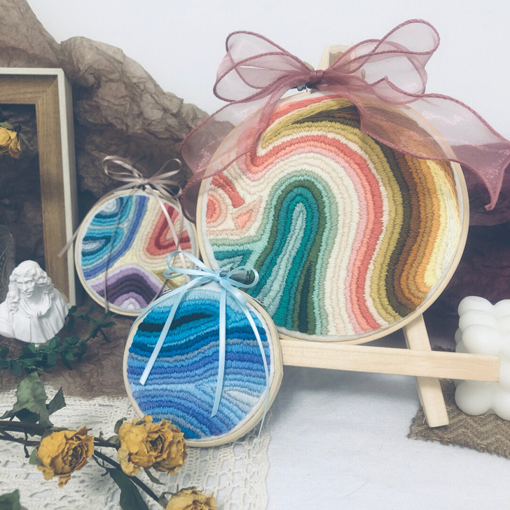 全新 DIY 抽象画刺绣波浪纹刺绣画家具装...