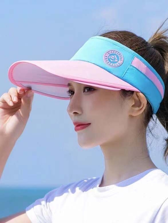 女外出旅游遮阳帽子夏季防晒防紫外线大沿空顶...