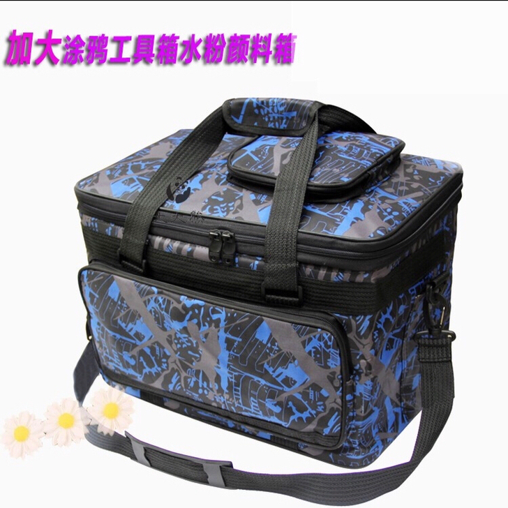 防水布艺包美术工具箱帆布折叠水粉颜料工具箱...