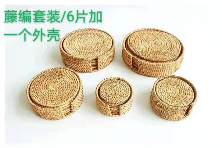 越南藤编隔热垫餐垫套装，8公分，10公分，...