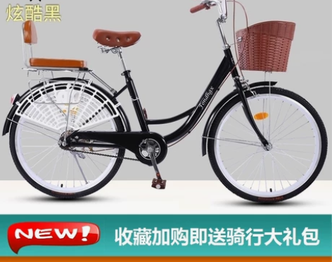 自行车大人辐条单车成人复古24寸学生省力公...