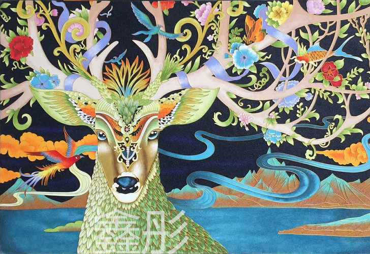 景泰蓝工艺画原材料套装包金丝彩沙装饰挂画手...