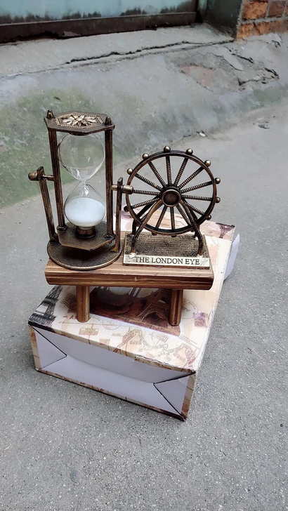 创意学生礼物复古摩天轮流沙沙漏摆件 家居装...