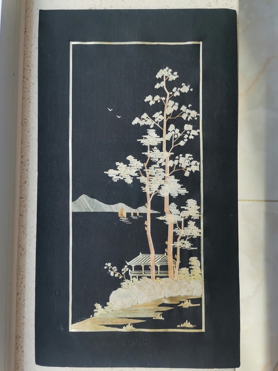 麦杆画 七十年代出口工艺品