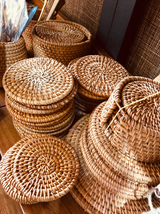 当天发货越南秋藤杯垫壶垫