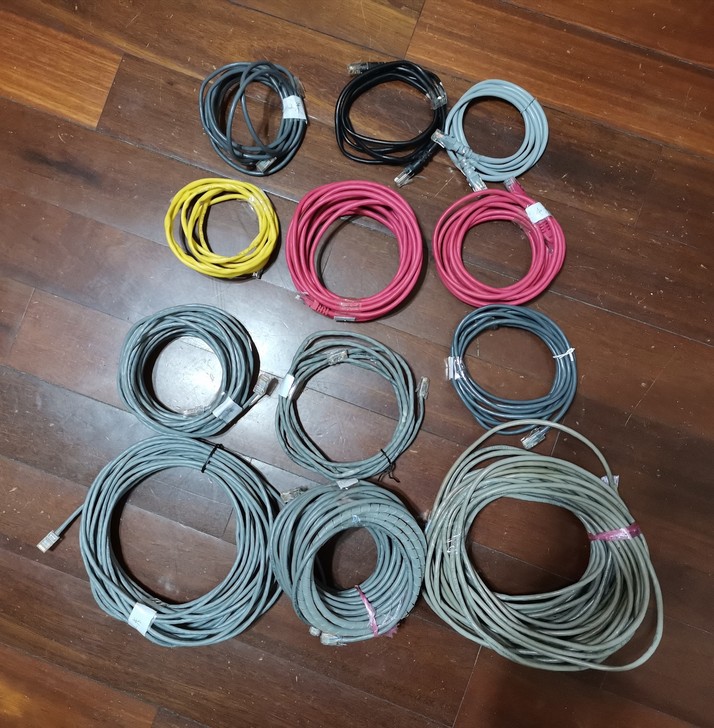 12+2条二手超五类网线自取当面交易价格