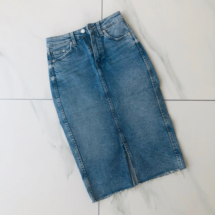 h##amp；amp；m牛仔铅笔裙 xs码...