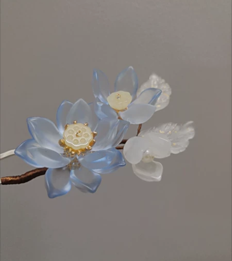 琉璃莲花簪，古风发饰，包邮！ 先到先得，仅...