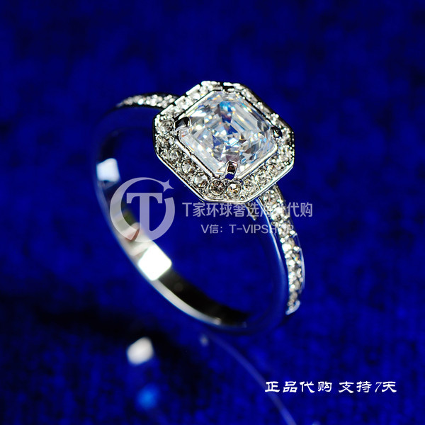 现货施华洛世奇银色方形水晶戒指正品5139...