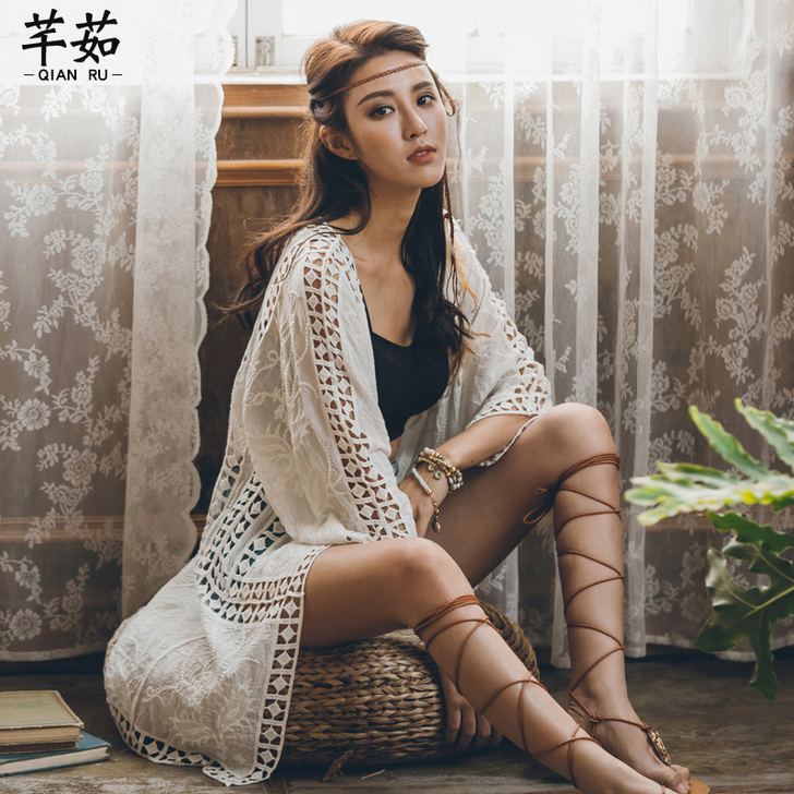 芊茹 蕾丝雪纺衫99新