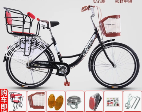 亲子母子自行车普通单车座双人宝宝可载带娃接...