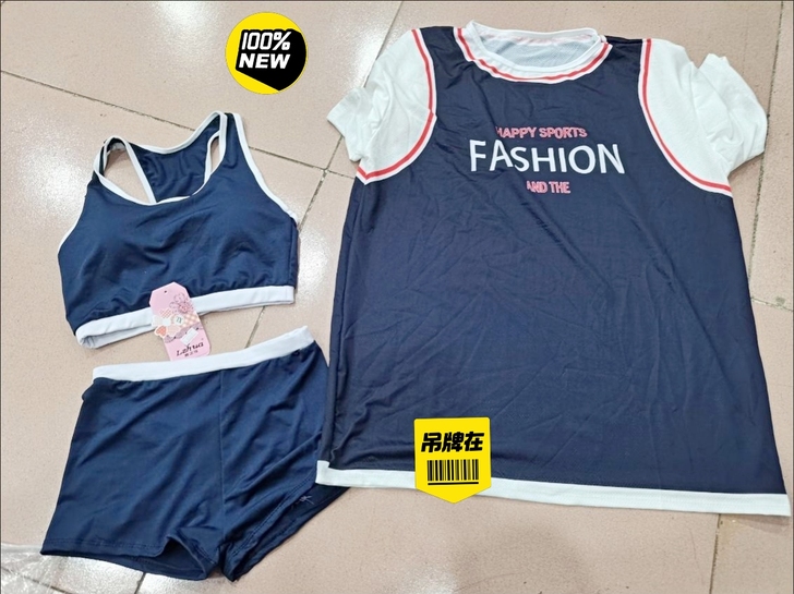 【70~130斤都可穿】运动游泳衣女分体三...