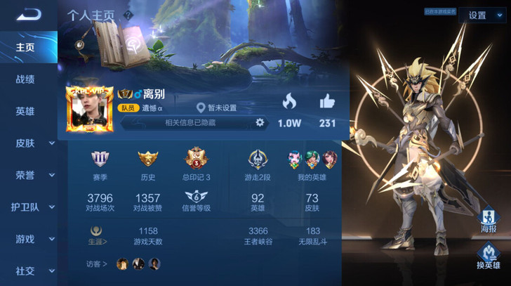 王者号，有什么皮肤自己看，不刀