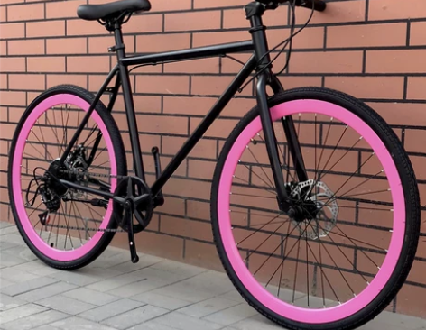 死飞变速自行车男女学生24寸26寸复古实心...