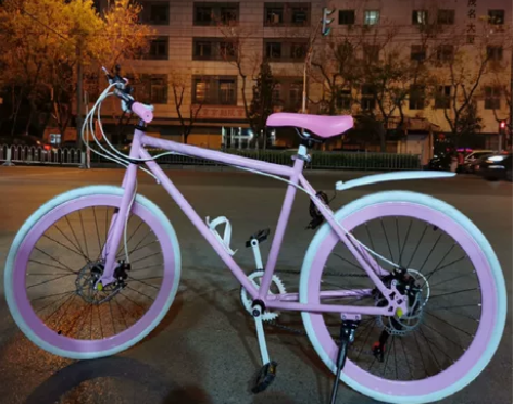 死飞自行车女式变速彩色实心胎学生成人单车男...