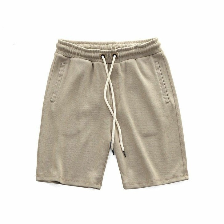 夏季重磅针织日系复古做旧帅气短裤男休闲慵懒...