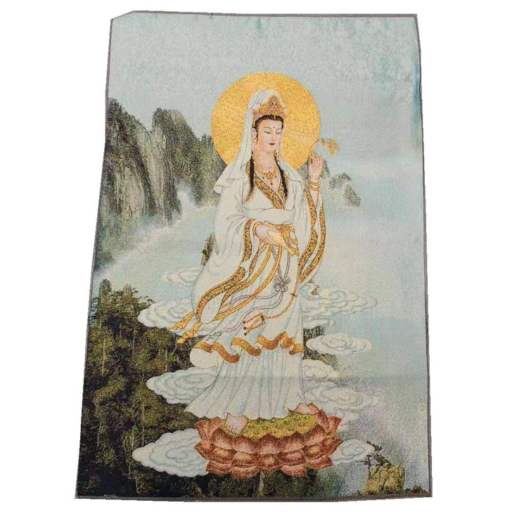 #老唐卡#刺绣观世音菩萨一副苏州刺绣画,真...