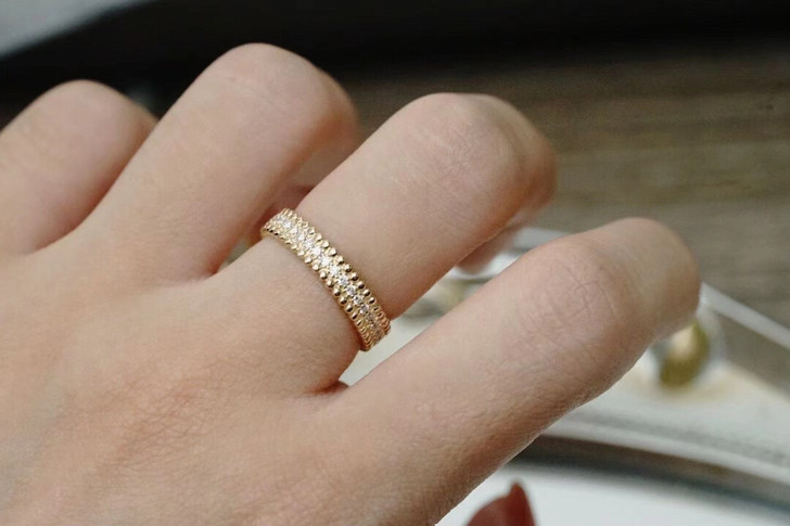 复古的滚珠边整圈钻石排戒