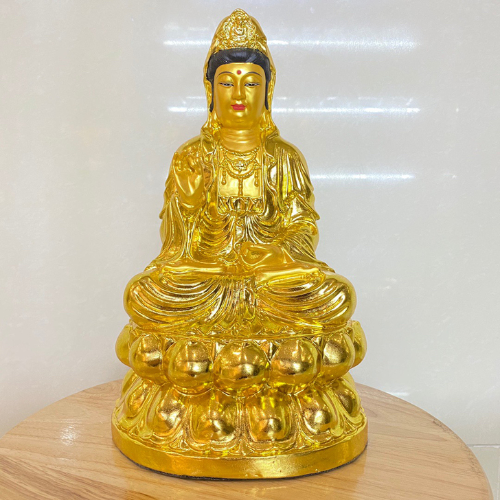【臻品收藏】精工铜鎏金工艺《观音》一尊，招...