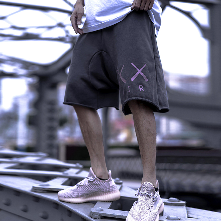 欧美高街RO低裆抽绳夏季五分裤基础印花风格...