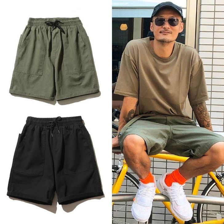 余文乐港风ins潮牌工装短裤男夏季日系简约...