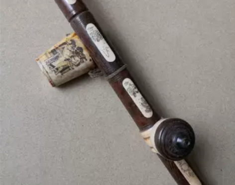 传统老手工男老式旱烟袋锅烟杆黄铜实木红木老...