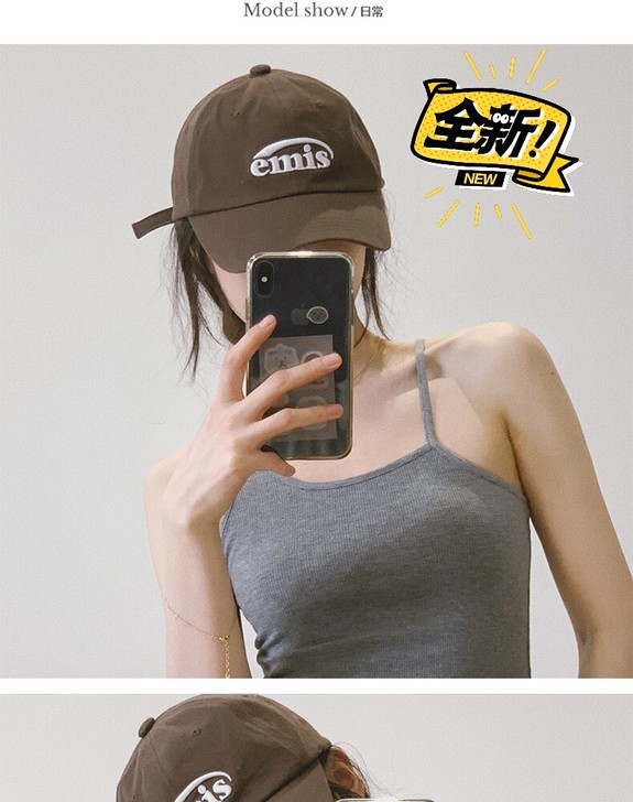 全新日系鸭舌帽女潮牌字母遮阳棒球帽