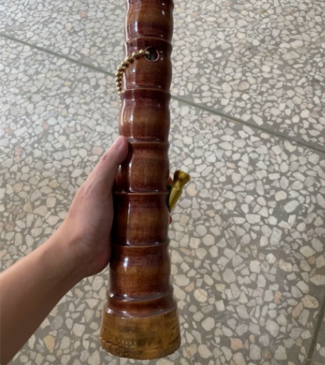 竹子水烟筒车载便携迷你短款玉石口水烟具实木...