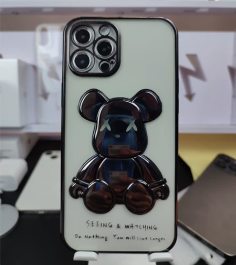 立体暴力熊电镀全包手机保护壳 苹果12Pr...