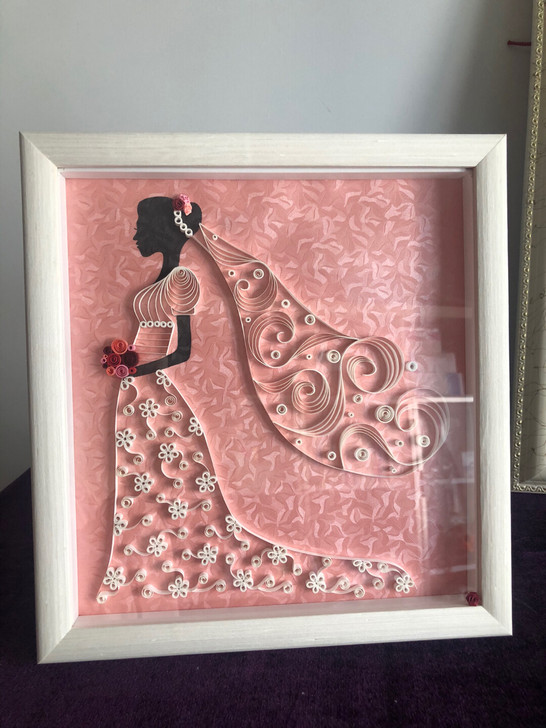 衍纸画成品 衍纸新娘