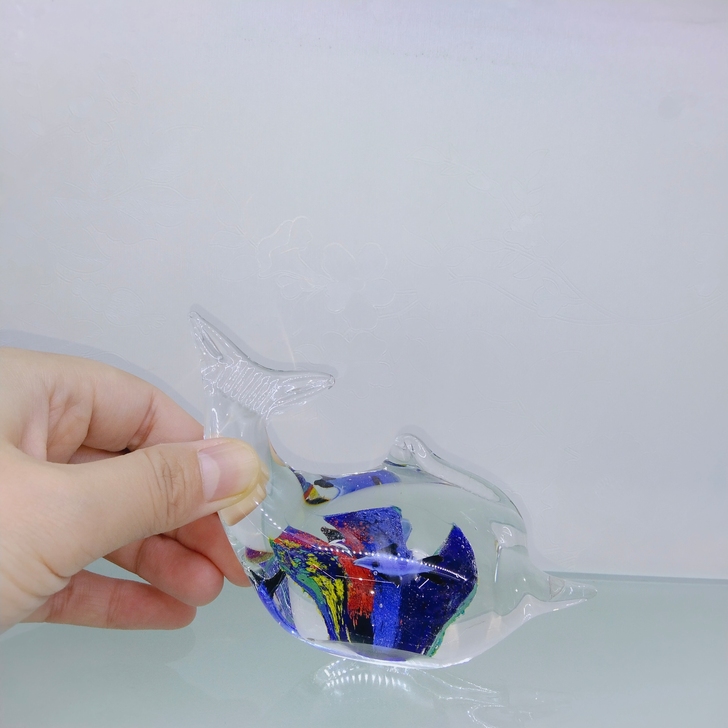 琉璃小海豚尺寸琉璃工艺品创意礼品桌面装饰摆...