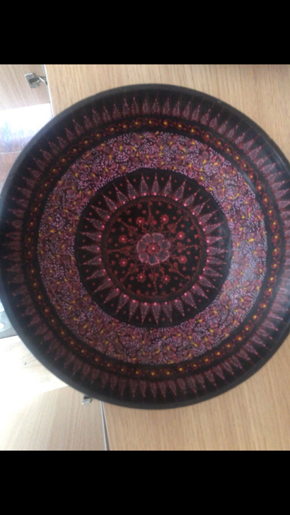 工艺品盘子，木头的