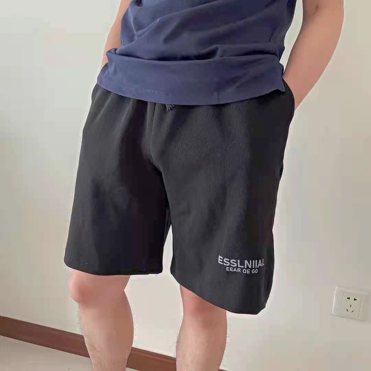 男士休闲裤字母运动短裤夏薄款外穿宽松阔腿裤...