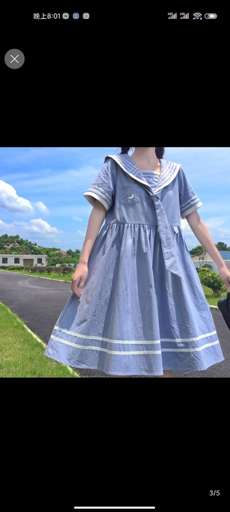 海军风仙女裙