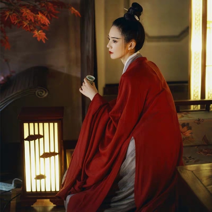 红颜传统汉服女魏晋风交领齐腰襦裙大袖衫套装...