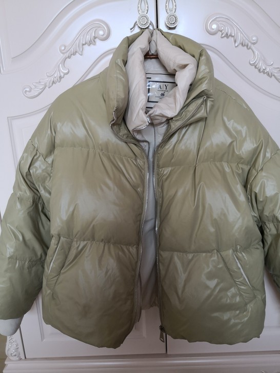 女式品牌羽绒服，99新，M，两层领，休闲洋...